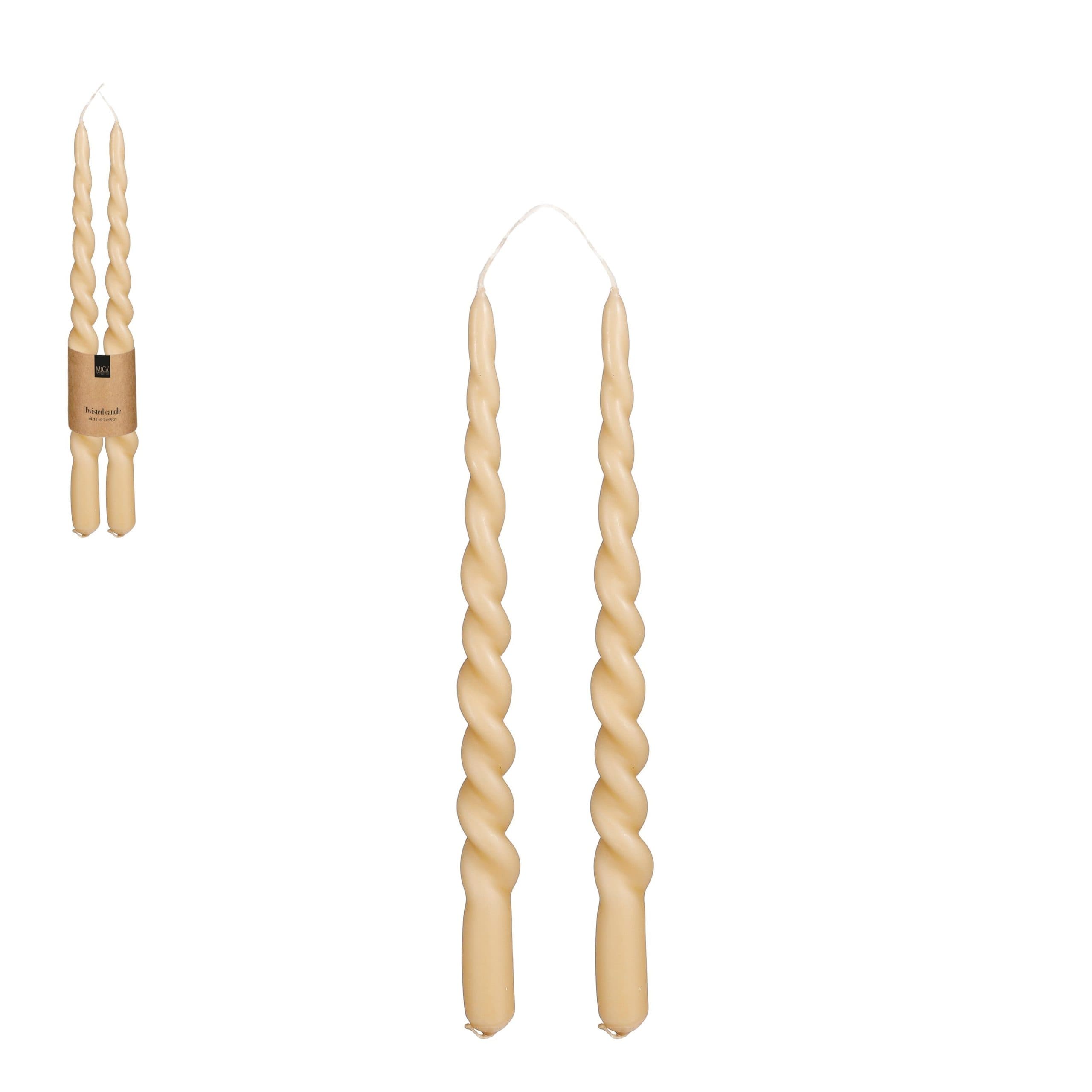 MICA SVEČA TWIST BEŽ, SET 2