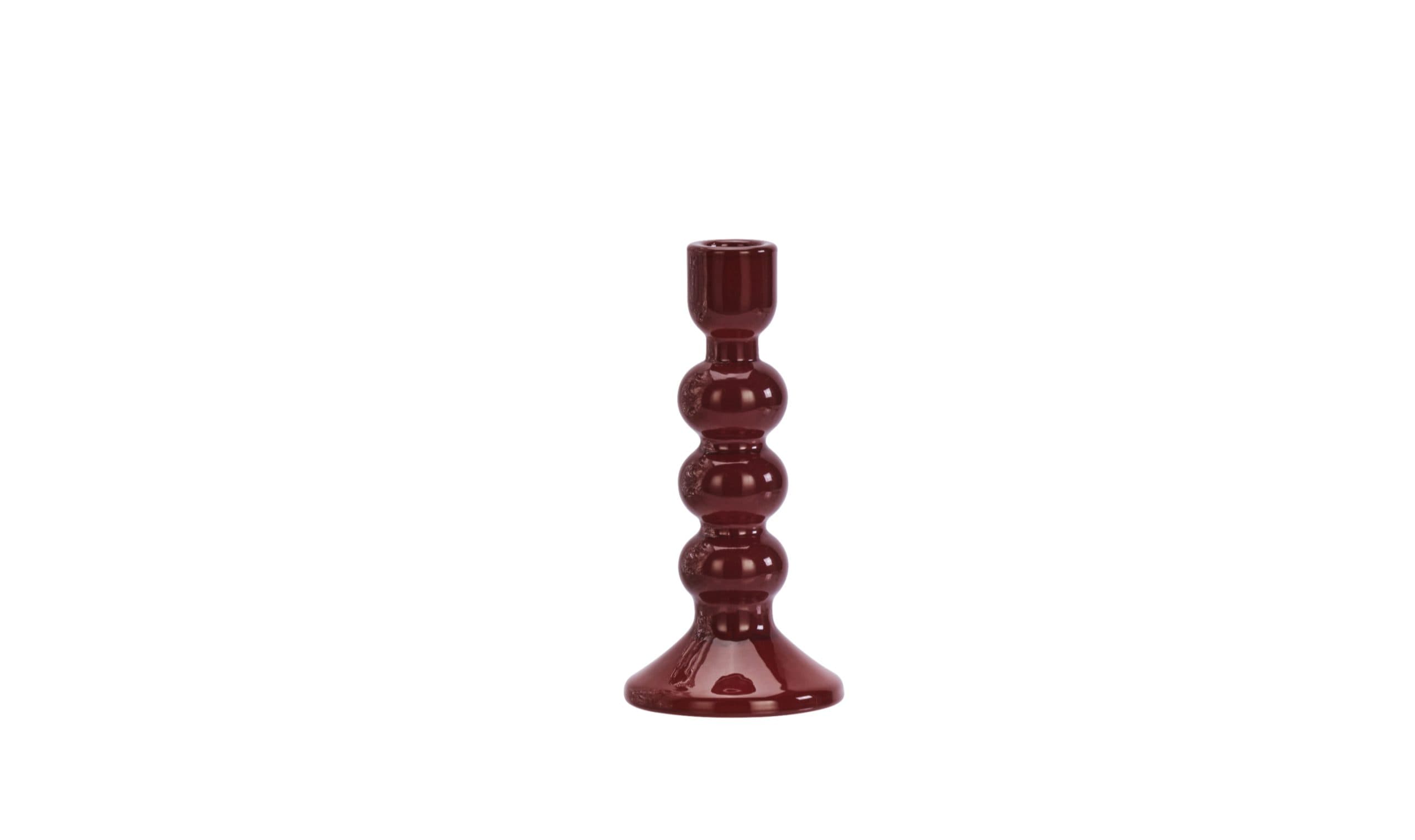 MADAM STOLTZ STEKLEN SVEČNIK MAROON L