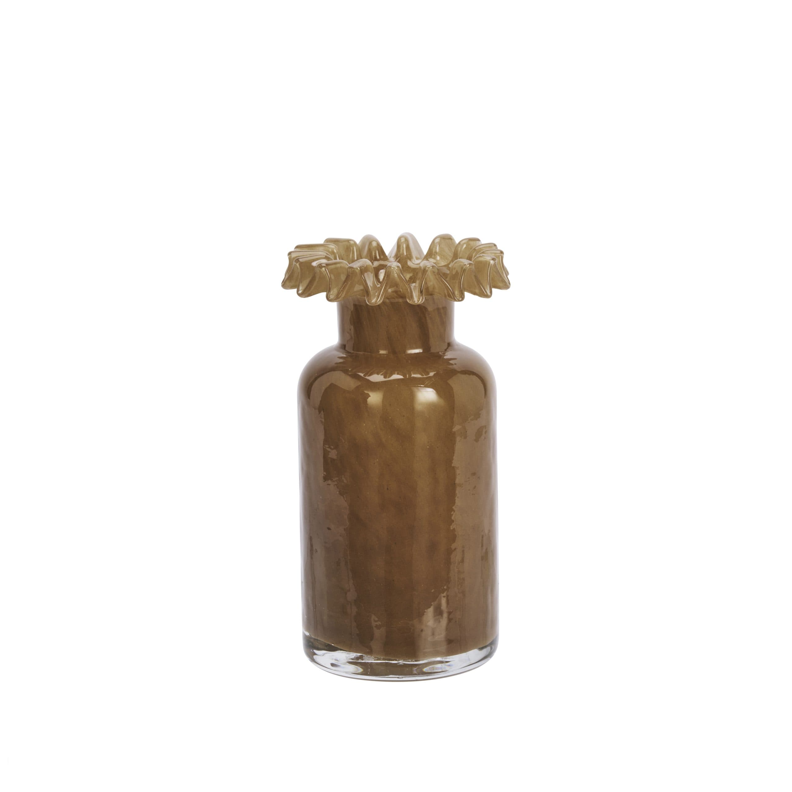 MADAM STOLTZ STEKLENA VAZA ART DECO CARAMEL